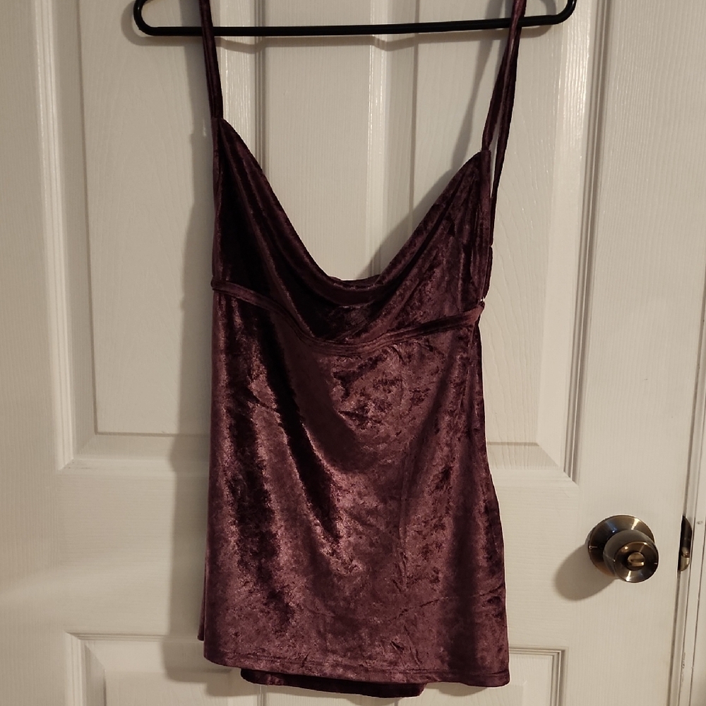 Elegant Velvet Camisole in Deep Purple